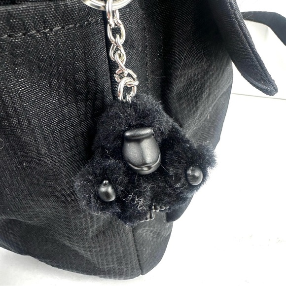 Kipling Backpack Black Nylon Shoulder Book Bag With Monkey Brand New - Picture 4 of 11